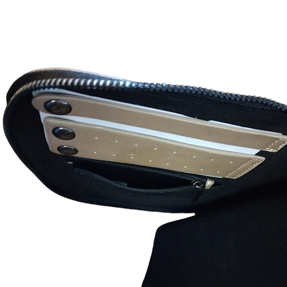 HALSTON Zip Jewelry Travel Case, Gold Metallic Color w/ Black Interior, NWOT - Picture 7 of 8